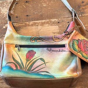 Anuschka Artistic Floral Shoulder Bag